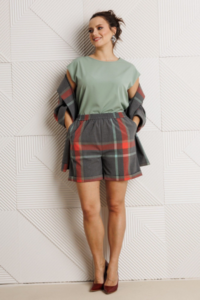 Блуза, жакет, шорты Mubliz 304 клетка - фото 9