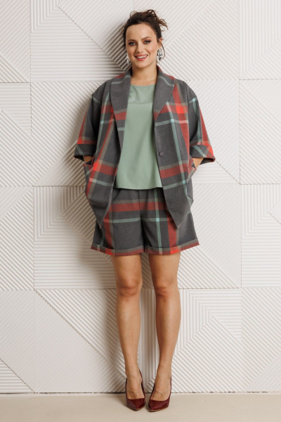 Блуза, жакет, шорты Mubliz 304 клетка - фото 8