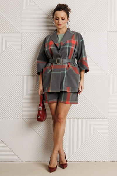 Блуза, жакет, шорты Mubliz 304 клетка - фото 7