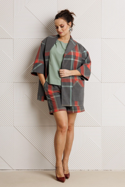 Блуза, жакет, шорты Mubliz 304 клетка - фото 6