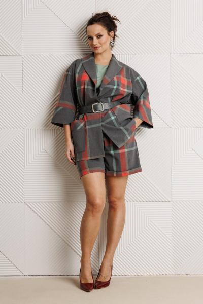 Блуза, жакет, шорты Mubliz 304 клетка - фото 3
