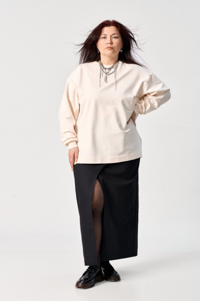 Свитшот GRATTO 4467 кремовый - фото 2