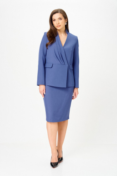 Жакет, юбка LeNata 20303 темно-голубой - фото 2