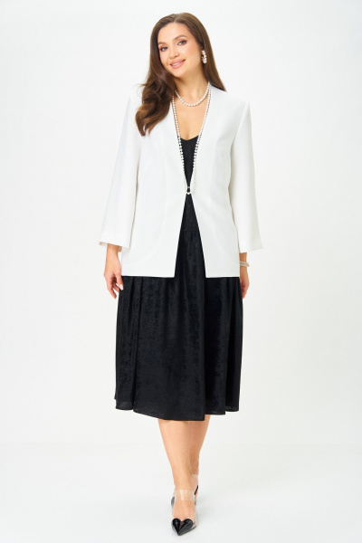 Жакет, платье LeNata 20457 белый-с-черным - фото 3