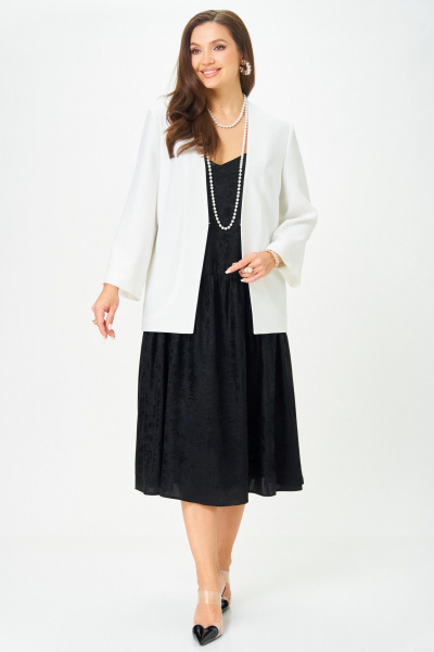 Жакет, платье LeNata 20457 белый-с-черным - фото 2