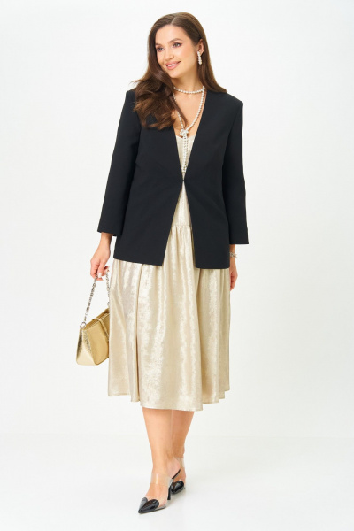 Жакет, платье LeNata 20457 черный-с-золотым - фото 3