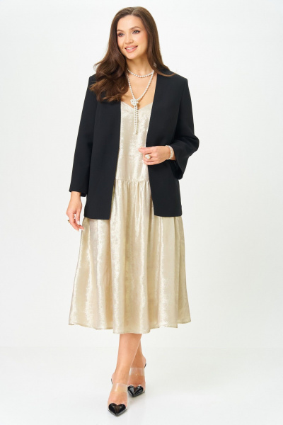 Жакет, платье LeNata 20457 черный-с-золотым - фото 2