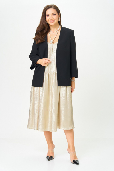 Жакет, платье LeNata 20457 черный-с-золотым - фото 1