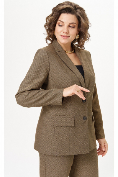 Брюки, жакет БелЭльСтиль 412-3 03 22+609-3 23 22 горчица_соты - фото 6