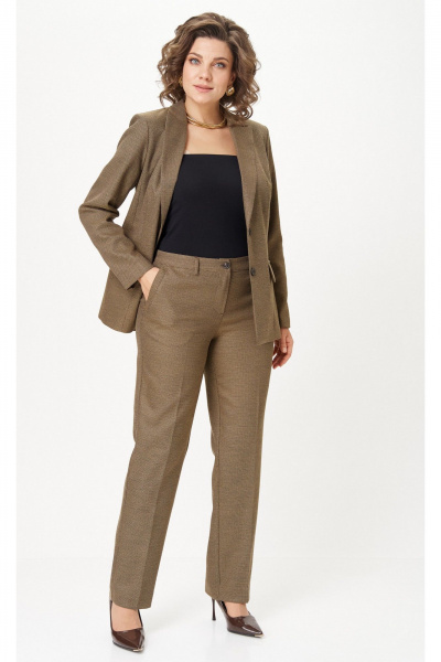 Брюки, жакет БелЭльСтиль 412-3 03 22+609-3 23 22 горчица_соты - фото 3