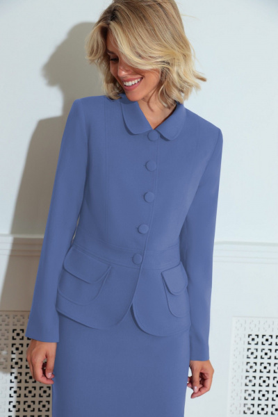 Жакет, юбка LeNata 21212 темно-голубой - фото 2