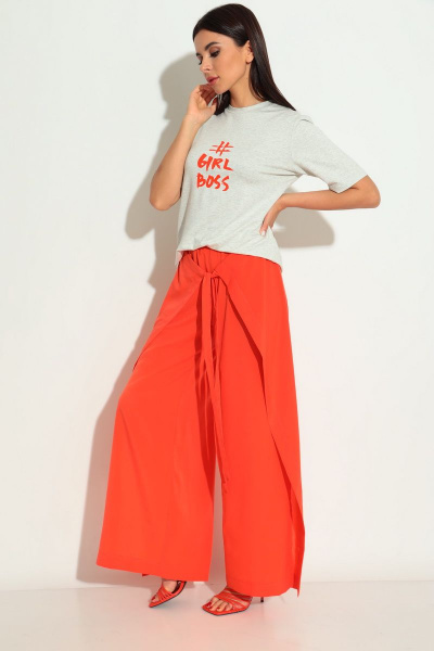 Брюки, майка Michel chic 1241 серый+оранжевый - фото 3