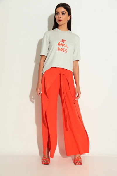 Брюки, майка Michel chic 1241 серый+оранжевый - фото 2