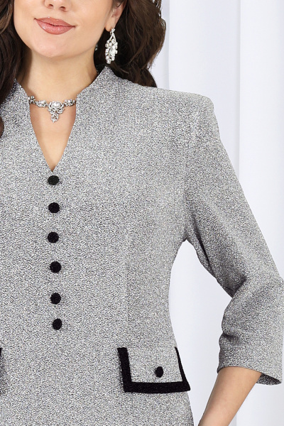 Платье Ninele 7534 серебро - фото 5