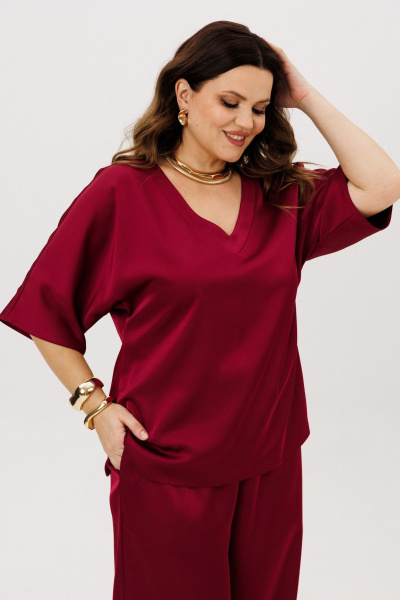Блуза, брюки ANIDEN 6118-2 бордо - фото 6