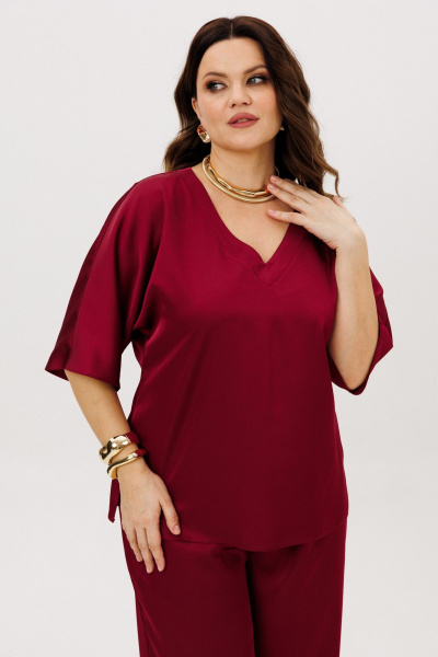 Блуза, брюки ANIDEN 6118-2 бордо - фото 2