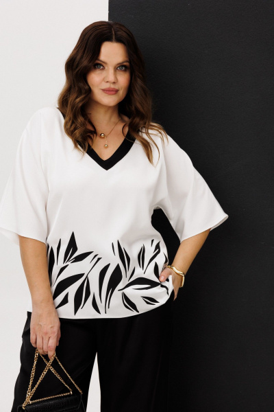 Блуза, брюки ANIDEN 6118-3 черно-белый - фото 12