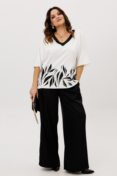 Блуза, брюки ANIDEN 6118-3 черно-белый - фото 8