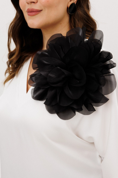 Блуза, брюки, украшение ANIDEN 6118-4 черно-белый - фото 6