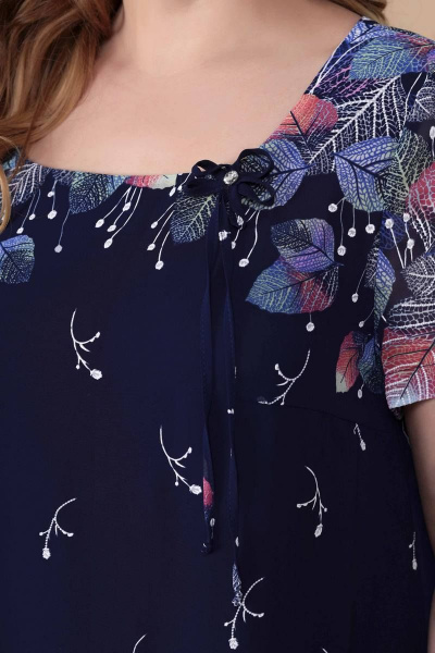 Платье Romanovich Style 1-1332 синий/листики - фото 4