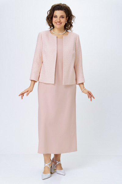 Жакет, платье Alani Collection 2514 пудра - фото 6