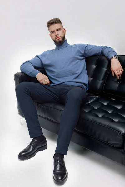 Демисезонный мужской свитер прямого силуэта с воротником Полесье С3070-17 7С1581-Д43 182,188 габардин - фото 2