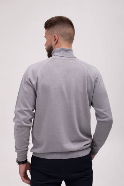 Мужской свитер с регланом и отложной стойкой Полесье С3070-17 7С1581-Д43 182,188 серый - фото 3