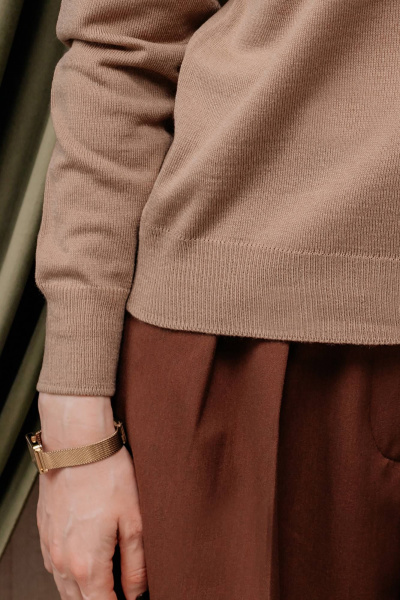 Демисезонный вязаный свитер с регланом и воротником-стойкой Полесье С3316-15 5С1754-Д43 158,164 верблюжий - фото 6