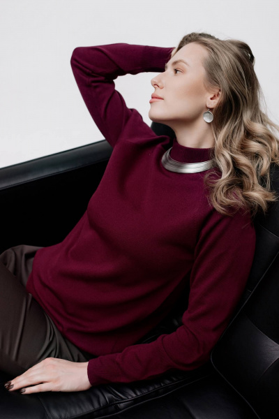 Демисезонный трикотажный свитер прямого силуэта реглан Полесье С3316-15 5С1754-Д43 158,164 зимняя_вишня - фото 2