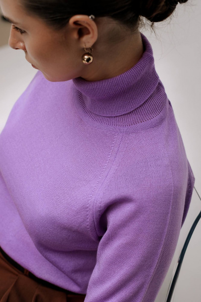 Демисезонный свитер прямого силуэта вязаный реглан Полесье С3433-17 7С1582-Д43 158,164 св.сиреневый - фото 2