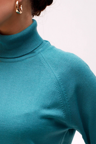 Свитер реглан из трикотажа с высоким воротником для повседневной Полесье С3433-17 7С1582-Д43 170,176 порселайн - фото 2