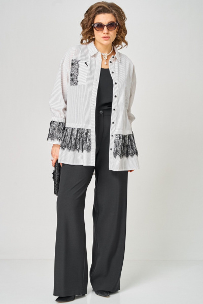 Блуза EVA GRANT 5002 белый_полоска - фото 18