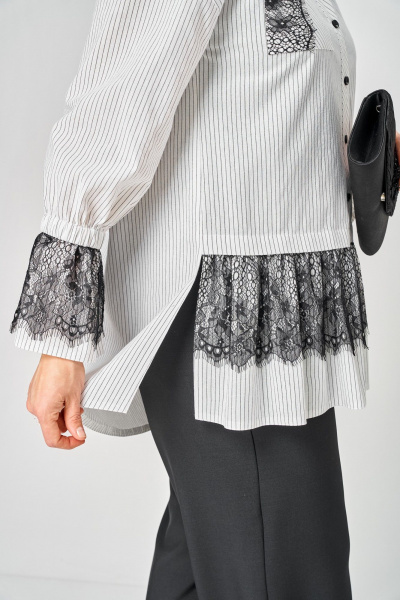 Блуза EVA GRANT 5002 белый_полоска - фото 15