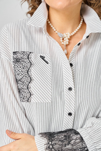 Блуза EVA GRANT 5002 белый_полоска - фото 13