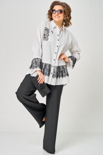 Блуза EVA GRANT 5002 белый_полоска - фото 8