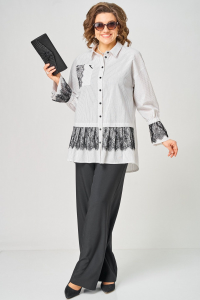 Блуза EVA GRANT 5002 белый_полоска - фото 6