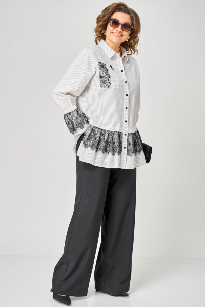 Блуза EVA GRANT 5002 белый_полоска - фото 2