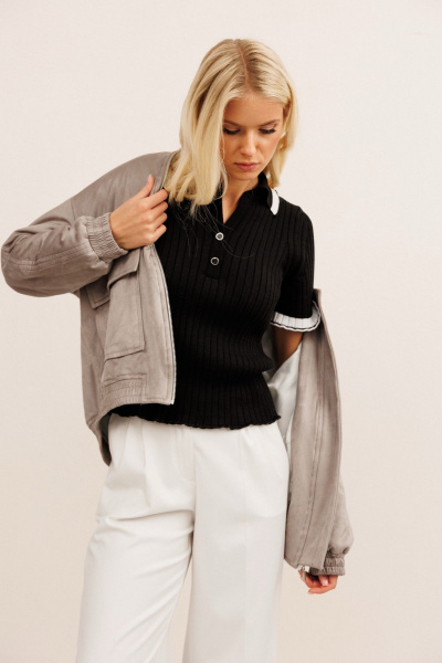 Бомбер KOKOdea 10003 серый - фото 6