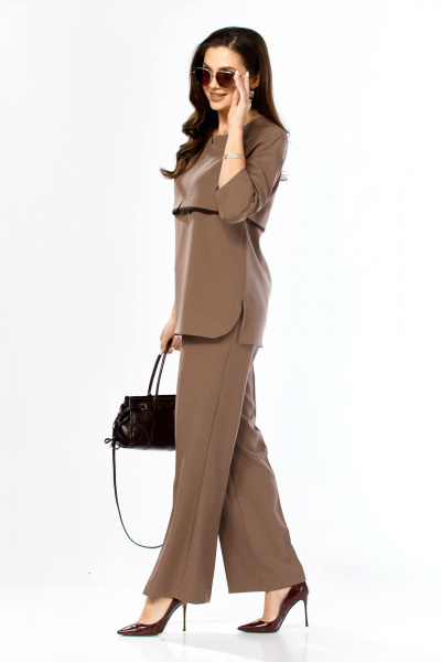 Блуза, брюки Taita plus 2607 какао+шоколад - фото 4