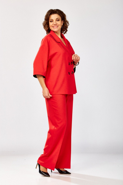 Брюки, жакет ZigzagStyle 630 красный - фото 4