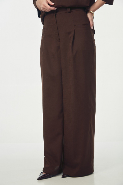 Блуза, брюки Your size 2273 шоколадно-коричневый - фото 6