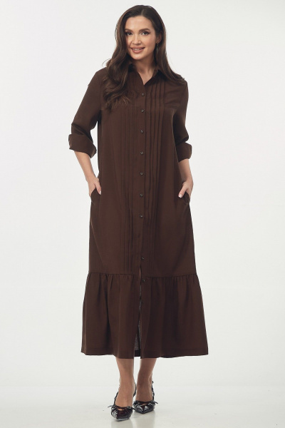 Платье Your size 2274 шоколадно-коричневый - фото 8