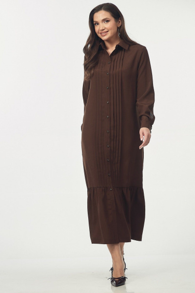 Платье Your size 2274 шоколадно-коричневый - фото 7