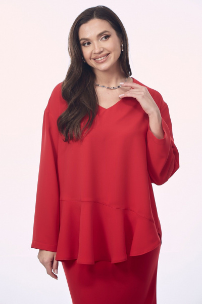 Блуза, юбка Your size 2275 красный - фото 5