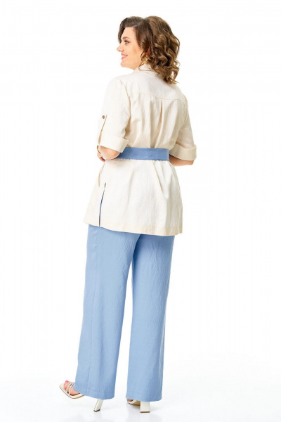 Брюки, жакет VI ORO VR-1265 молоко-голубой - фото 8