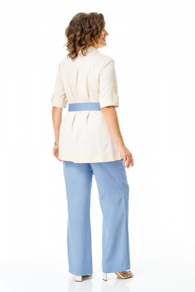 Брюки, жакет VI ORO VR-1265 молоко-голубой - фото 7