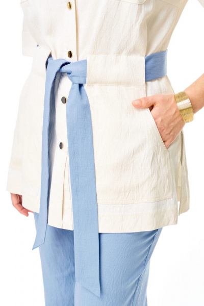 Брюки, жакет VI ORO VR-1265 молоко-голубой - фото 6