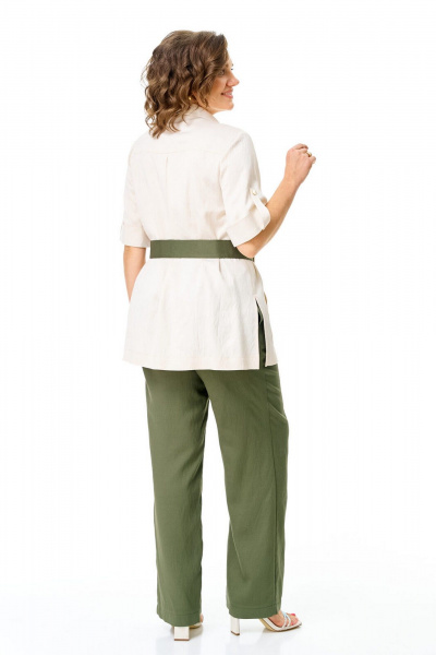 Брюки, жакет VI ORO VR-1265 молоко-олива - фото 11