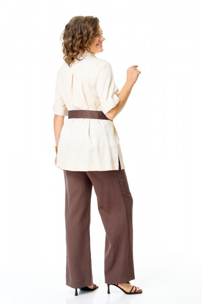 Брюки, жакет VI ORO VR-1265 молоко-шоколад - фото 5