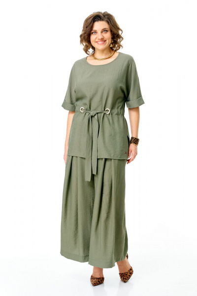 Блуза, брюки VI ORO VR-1267 олива - фото 17